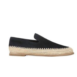 VINCE Jalen Suede & Raffia Loafers Size 7